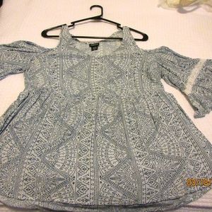 Torrid cold shoulder flutter sleeve top